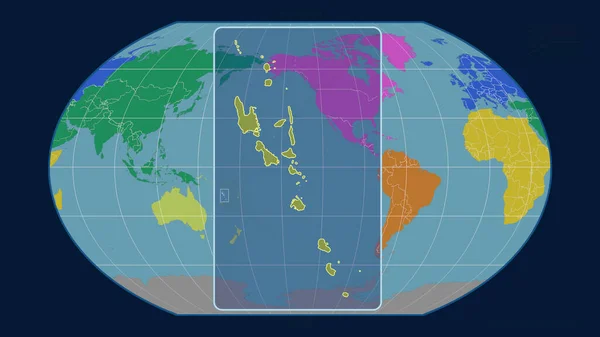 Zoomed Ενόψει Του Vanuatu Σκιαγραφήσει Προοπτικές Γραμμές Ένα Παγκόσμιο Χάρτη — Φωτογραφία Αρχείου