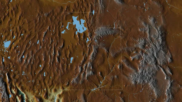 ユタ州 アメリカ合衆国の州 湖や川と色の救済 形状は その国の領域に対して概説 3Dレンダリング — ストック写真