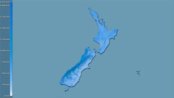 Niederschlag Des Feuchtesten Viertels Innerhalb Des Neuseeländischen Gebiets Der Stereographischen — Stockfoto