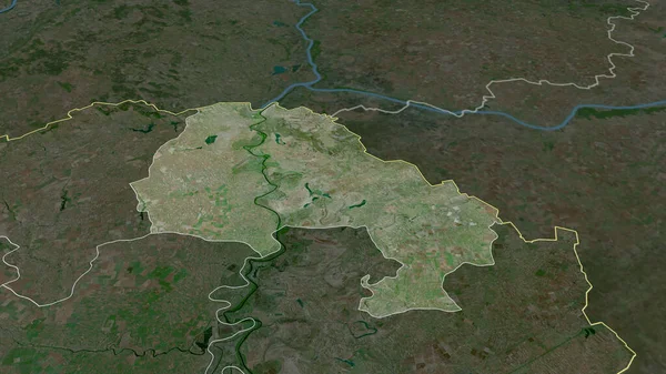 Severno Banatski District Serbia Zoomed Highlighted Satellite Imagery Rendering — Stock Photo, Image