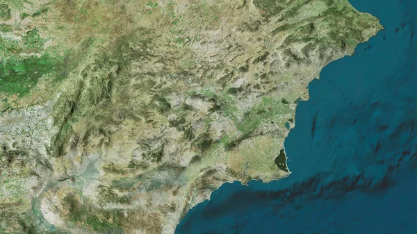 Región Murcia Comunidad Autónoma España Imágenes Satélite Forma Delineada Contra — Foto de Stock