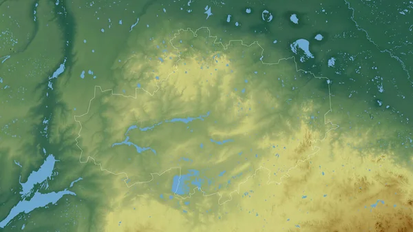 Aqmola Regionen Kazakstan Färgad Lättnad Med Sjöar Och Floder Form — Stockfoto