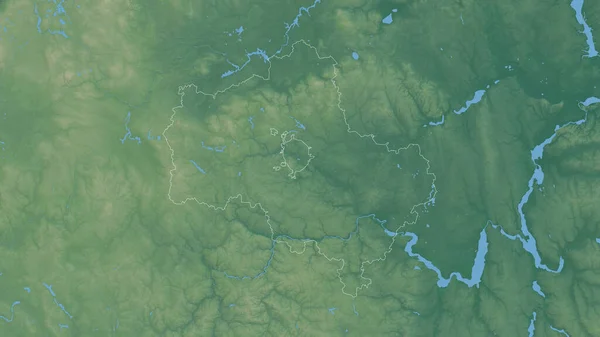 Moskva Ryssland Färgad Lättnad Med Sjöar Och Floder Form Som — Stockfoto