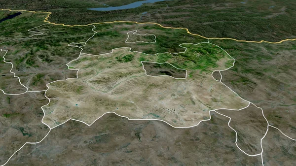 Tov Province Mongolie Zoomé Mis Évidence Imagerie Satellite Rendu — Photo