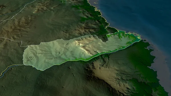 Mtwara Region Tanzanii Powiększył Się Podkreślił Główne Cechy Krajobrazu Fizycznego — Zdjęcie stockowe