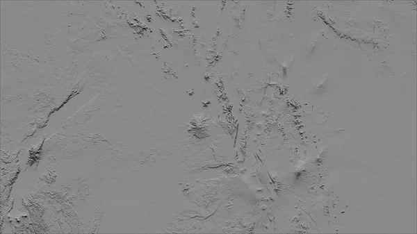 Уганда Крупный План Страны Очертаний Grayscale Elevation Map — стоковое фото