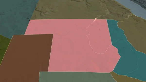 Stato Settentrionale Del Sudan Stato Ingrandito Evidenziato Mappa Colorata Urtata — Foto Stock
