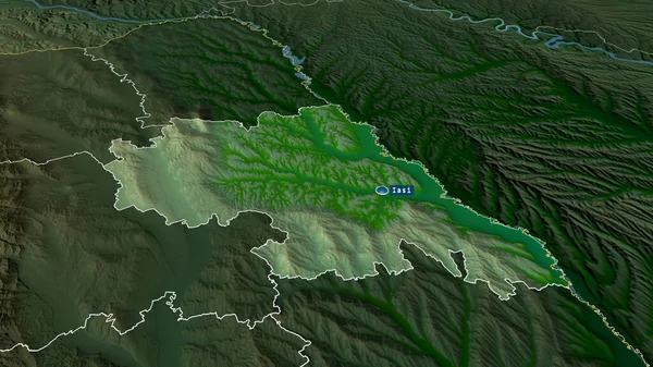 Iasi Condado Rumania Zoomed Destacó Con Capital Características Principales Del — Foto de Stock