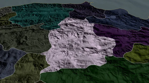 Corum Provincia Turquía Zoomed Destacó Mapa Coloreado Tocado División Administrativa — Foto de Stock