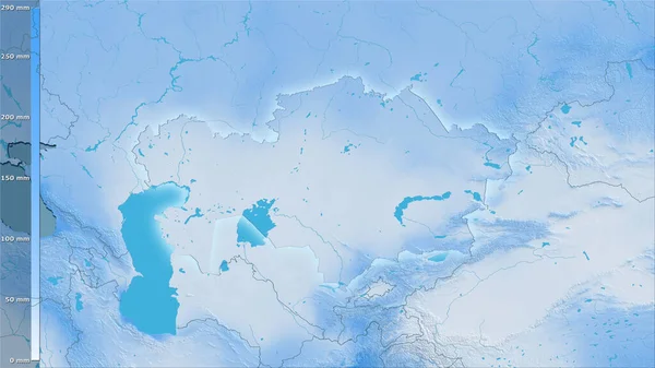 Précipitation Mois Humide Dans Région Kazakhstan Dans Projection Stéréographique Avec — Photo