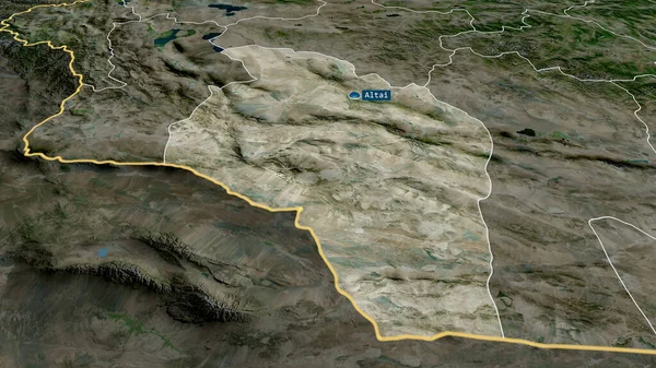 蒙古戈维 阿尔泰省 Govi Altay 大幅扩张 并以首都为重点 卫星图像 3D渲染 — 图库照片