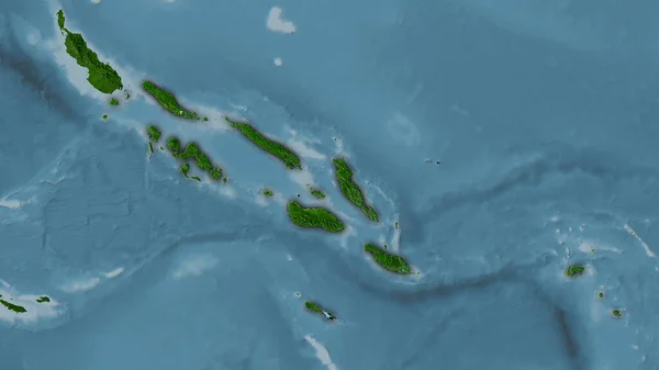 Área Las Islas Salomón Satélite Mapa Proyección Estereográfica Composición Cruda —  Fotos de Stock