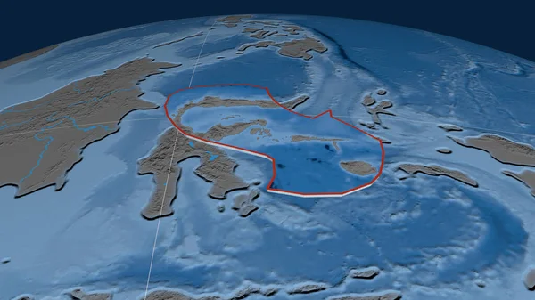 Molucca Θαλάσσια Τεκτονική Πλάκα Εξωθημένη Στην Υδρόγειο Τοπογραφία Και Βαθυμετρία — Φωτογραφία Αρχείου