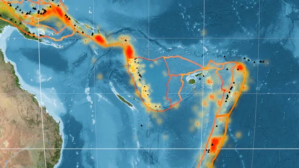 Nueva Placa Tectónica Hébridas Esbozada Las Imágenes Satelitales Globales Proyección — Foto de Stock