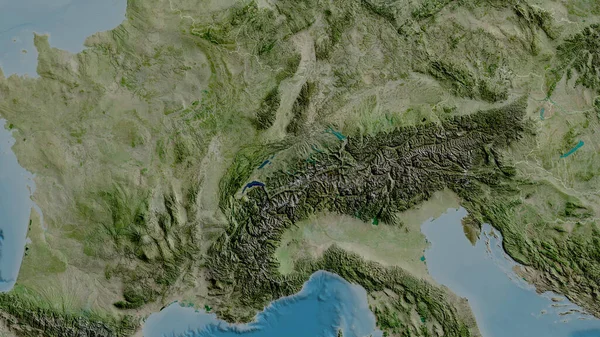 Швейцарія Збільшена Прилегла Супутникові Знімки Візуалізація — стокове фото