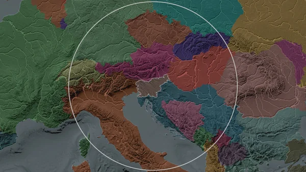 Розширена Територія Словенії Оточена Колом Задньому Плані Свого Району Кольорова — стокове фото