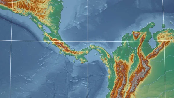 Panama Buurt Verre Perspectief Zonder Schets Topografische Reliëfkaart — Stockfoto