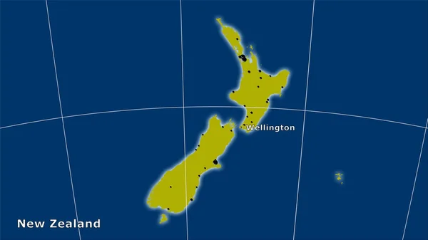 Територія Нової Зеландії Адміністративному Поділі Мапа Стереографічній Проекції Основна Композиція — стокове фото