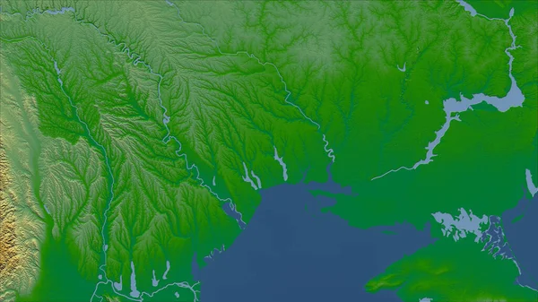 Moldavsko Detailní Pohled Zemi Žádný Obrys Barevná Fyzická Mapa — Stock fotografie