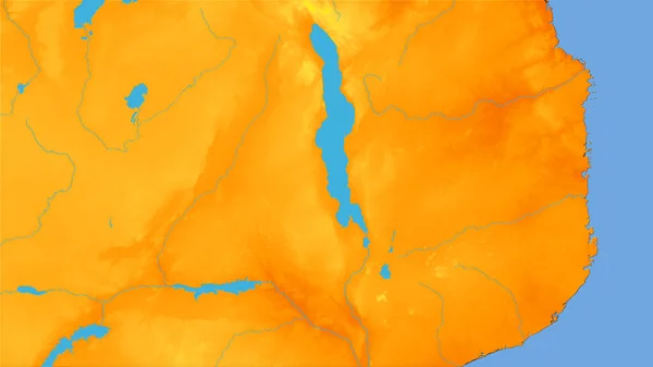 Malawi Gebied Jaarlijkse Temperatuurkaart Stereografische Projectie Ruwe Samenstelling Van Rasterlagen — Stockfoto