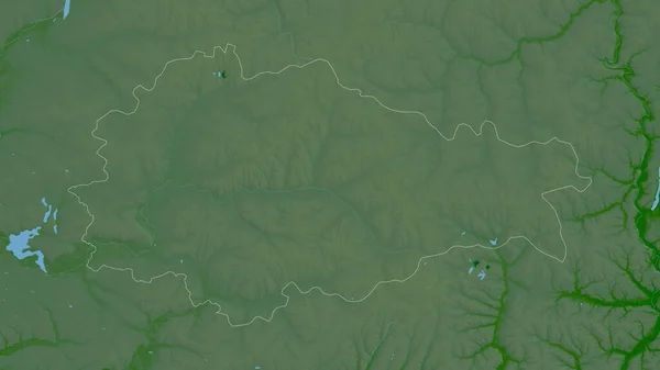 クルスク ロシアの領域 湖や川と色シェーダーデータ 形状は その国の領域に対して概説 3Dレンダリング — ストック写真