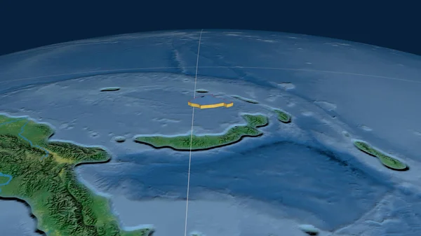 Plaque Tectonique Manus Extrudée Sur Globe Carte Topographique Rendu — Photo