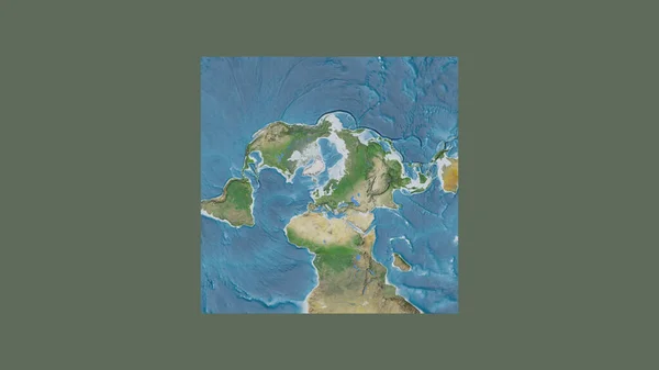 Square Frame Large Scale Map World Oblique Van Der Grinten — Stock Photo, Image