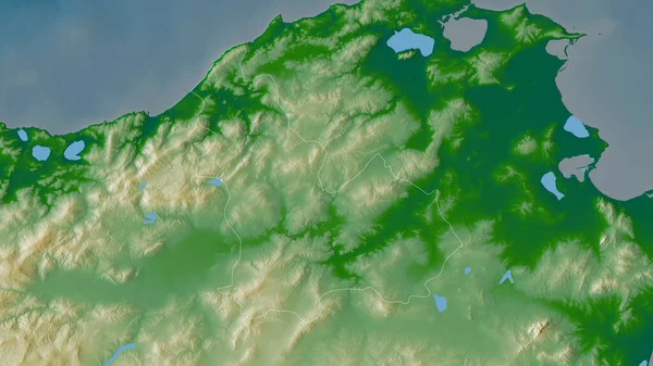 Beja Provincia Túnez Datos Sombreado Colores Con Lagos Ríos Forma —  Fotos de Stock