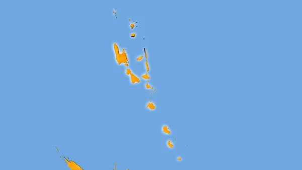Area Vanuatu Sulla Mappa Annuale Della Temperatura Nella Proiezione Stereografica — Foto Stock