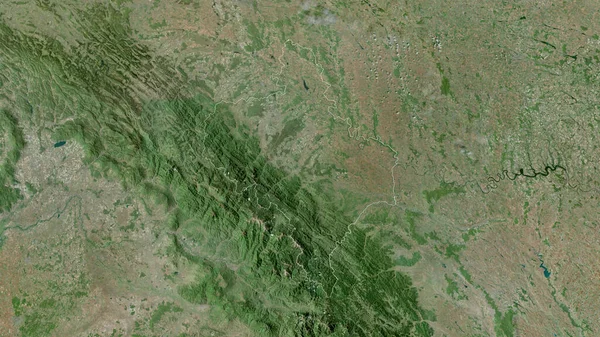 イヴァノ フランキウス ウクライナ共和国の領域 衛星画像 形状は その国の領域に対して概説 3Dレンダリング — ストック写真