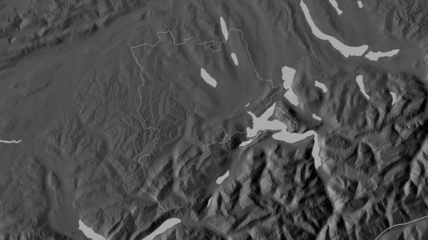 Люцерн Кантон Швейцарии Карта Масштабе Grayscaled Лаками Риверами Форма Очерченная — стоковое фото