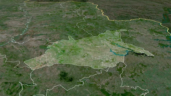 Caaguazu Departement Van Paraguay Gezoomd Gemarkeerd Satellietbeelden Weergave — Stockfoto