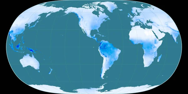 Wereldkaart Natural Earth Projectie Gecentreerd West Lengtegraad Gemiddelde Jaarlijkse Neerslag — Stockfoto