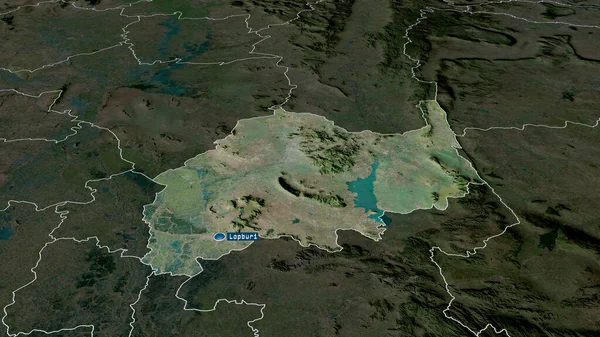 Lop Buri Provincia Tailandia Zoomed Destacó Con Capital Imágenes Satélite — Foto de Stock