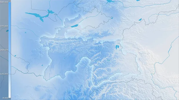 Précipitations Des Quartiers Les Froids Région Tadjikistan Dans Projection Stéréographique — Photo