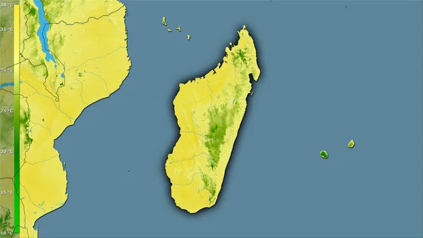 Temperatura Máxima Del Mes Más Cálido Dentro Del Área Madagascar — Foto de Stock