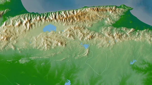 阿拉瓜 委内瑞拉国 湖泊和河流的彩色阴影数据 形状与它的国家相对应 3D渲染 — 图库照片