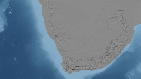 Sudáfrica Primer Plano Perspectiva Del País Sin Esbozo Mapa Elevación —  Fotos de Stock