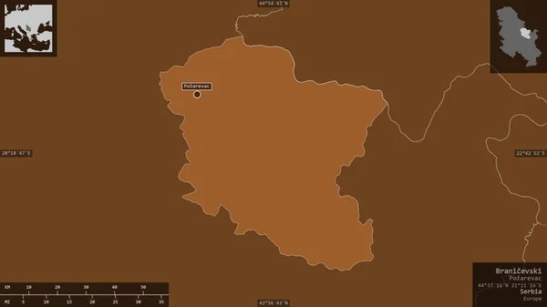 Branicevski Bezirk Von Serbien Gemusterte Körper Mit Seen Und Flüssen — Stockfoto