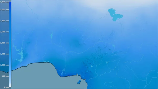 Precipitación Anual Dentro Del Área Nigeria Proyección Estereográfica Con Leyenda —  Fotos de Stock