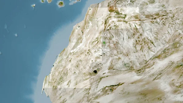 Westsahara Auf Dem Satelliten Eine Karte Der Stereographischen Projektion Rohzusammensetzung — Stockfoto