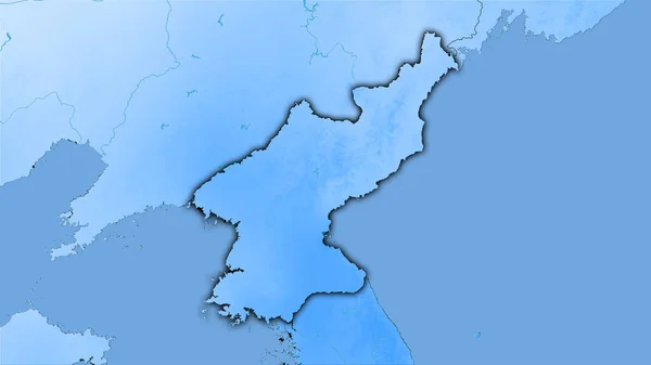 Área Corea Del Norte Mapa Anual Precipitación Proyección Estereográfica Composición — Foto de Stock