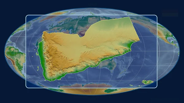 Vista Ampliada Del Esquema Yemen Con Líneas Perspectiva Contra Mapa —  Fotos de Stock