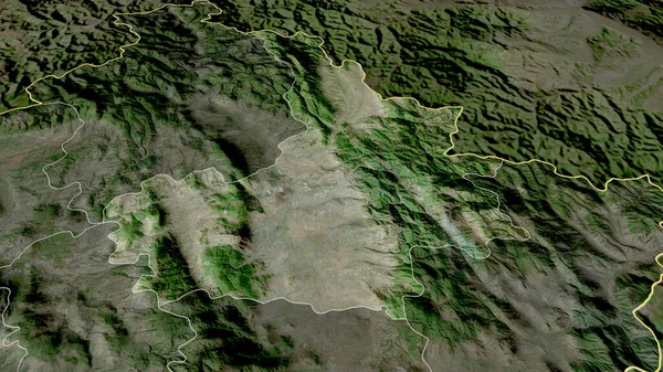 普里什蒂纳 科索沃地区迅速扩大和突出 卫星图像 3D渲染 — 图库照片