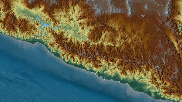 メキシコのゲレロ州 湖や川と色の救済 形状は その国の領域に対して概説 3Dレンダリング — ストック写真