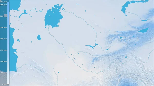 Precipitation Warmest Quarter Uzbekistan Area Stereographic Projection Legend Raw Composition — Stock Photo, Image