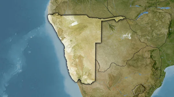 Área Namíbia Mapa Satélite Projeção Estereográfica Composição Bruta Camadas Raster — Fotografia de Stock