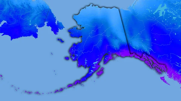 Estados Unidos Alasca Área Mapa Anual Precipitação Projeção Estereográfica Composição — Fotografia de Stock
