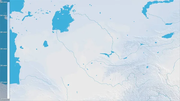 Neerslag Van Droogste Maand Het Oezbekistan Gebied Stereografische Projectie Met — Stockfoto