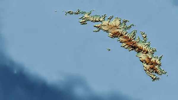 Geórgia Sul Perspectiva Close País Sem Esboço Mapa Topográfico Relevo — Fotografia de Stock